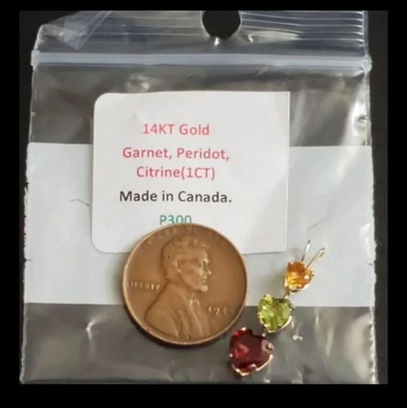 Solid 10k yellow gold genuine gemstone pendant! Garnet, peridot, citrine for a t - Picture 1 of 8